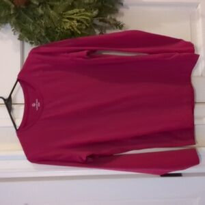 Lands end shaped tee Medium fuchsia women long sleeve